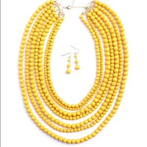 Jesice Drape Necklace and Earrings in HOT PINK